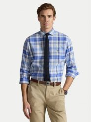 Polo Ralph Lauren Koszula 710B16699002 Niebieski Custom Fit. Niebieskie koszule męskie Polo Ralph Lauren, m, bez wzorów, ze lnu, bez kołnierzyka, bez ramiączek. Za 919.99 zł.