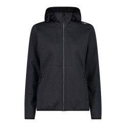 Bluza damska turystyczna CMP 34H2876. Czarne bluzy damskie CMP, xs, bez wzorów, z materiału, sportowe, bez ramiączek, z kapturem. Za 249.99 zł.