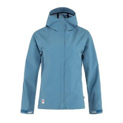 Kurtka przeciwdeszczowa damska Fjällräven HC Hydratic Trail. Niebieskie kurtki sportowe damskie Fjällräven, l, bez wzorów, bez ramiączek, bez kaptura, trekkingowe. Za 1,129.00 zł.