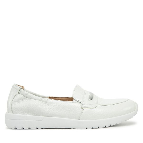 Półbuty Caprice. Białe półbuty damskie Caprice, bez wzorów, bez obcasa, na płaskiej podeszwie, bez zapięcia. Za 309.99 zł.