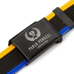 Kolorowy pasek parciany PAOLO PERUZZI PW-07-95 cm. Szare paski męskie Paolo Peruzzi, z materiału. Za 34.99 zł.