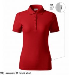 RIMECK - ADLER - Koszulka polo damska, 200 g/m czerwony 07 (brand label) S. Czerwone bluzki damskie RIMECK, m, bez wzorów, bez kołnierzyka, bez ramiączek. Za 34.30 zł.