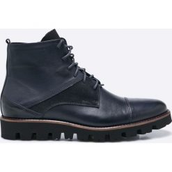 Domeno - Buty. Niebieskie botki męskie Domeno, bez wzorów, z materiału, casualowe, z okrągłym noskiem, bez obcasa, bez zapięcia. W wyprzedaży za 239.90 zł.