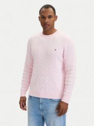 Tommy Hilfiger Sweter MW0MW33132 Różowy Regular Fit. Czerwone swetry męskie Tommy Hilfiger, m, bez wzorów, z bawełny, bez kołnierzyka, bez ramiączek. Za 569.99 zł.