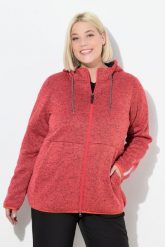 Damskie Sweter na polarze pluszowy polar dwukierunkowy suwak odblaski. Czarne swetry nierozpinane damskie Ulla Popken, plus size, bez wzorów, z dzianiny, bez kołnierzyka, plus size, bez ramiączek. Za 349.99 zł.