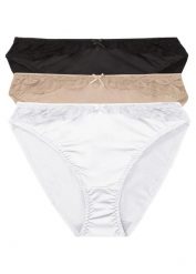 Figi z koronką (3 pary). Czarne majtki damskie bonprix, z koronki. Za 69.99 zł.