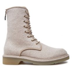 Botki Max Mara. Brązowe botki damskie Max Mara, bez wzorów, bez obcasa, na płaskiej podeszwie, bez zapięcia. Za 2,749.00 zł.