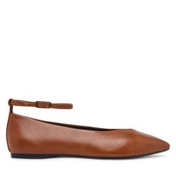 Baleriny Tamaris. Brązowe balerinki damskie Tamaris, bez wzorów, bez obcasa, bez zapięcia. Za 209.99 zł.