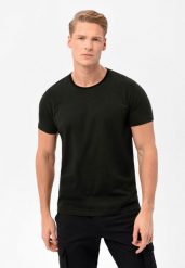 Bawełniany t-shirt T-CAS. Zielone t-shirty męskie Volcano, l, bez wzorów, z bawełny, bez kołnierzyka, bez ramiączek. Za 69.99 zł.