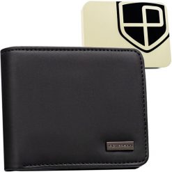 Portfel męski Peterson PTN EH-04Z czarny. Czarne portfele męskie Peterson, bez wzorów, ze skóry ekologicznej. Za 69.99 zł.