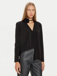 Marella Bluzka Rigolo 2423946102 Czarny Regular Fit. Czarne bluzki damskie Marella, m, bez wzorów, z wiskozy, bez kołnierzyka, bez ramiączek. Za 759.99 zł.