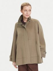 MAX&Co. Płaszcz wełniany Letizia 2526086071200 Zielony Oversize. Zielone płaszcze damskie MAX&Co., na zimę, bez wzorów, z wełny, bez kołnierzyka, bez kaptura. Za 1,829.00 zł.