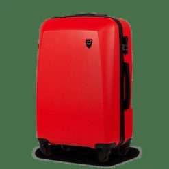 WALIZKA ŚREDNIA WINGS PLOVER 24" RED. Czerwone walizki damskie Wings, bez wzorów, z materiału, średnie. Za 129.90 zł.