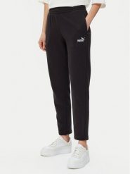 Puma Spodnie dresowe Ess Small No. 1 Logo 682454 Czarny Regular Fit. Czarne spodnie dresowe damskie Puma, bez wzorów, z bawełny. Za 119.99 zł.