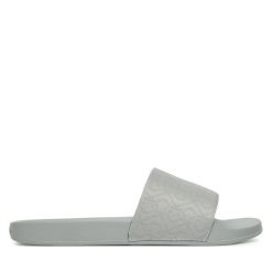 Klapki Calvin Klein. Szare klapki damskie Calvin Klein, bez wzorów, bez obcasa, bez zapięcia. Za 139.99 zł.