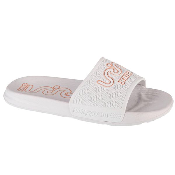 Klapki na basen damskie, S.Land Lady 24 SLALS. Białe klapki damskie Joma, bez wzorów, bez obcasa, bez zapięcia. Za 49.99 zł.