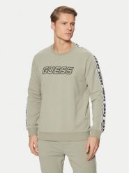 Guess Bluza Z4GQ24 K6ZS1 Zielony Regular Fit. Zielone bluzy męskie Guess, m, z aplikacjami, z bawełny, bez ramiączek, bez kaptura. Za 199.99 zł.