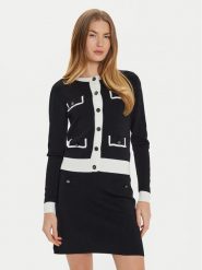 Motivi Kardigan M4566000763N Czarny Regular Fit. Czarne kardigany damskie Motivi, m, bez wzorów, z syntetyku, bez kołnierzyka. Za 249.99 zł.