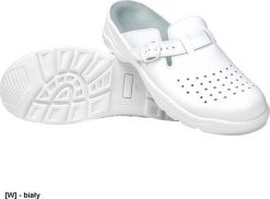 MEDIBUT BMKLADZWKMES - skórzane perforowane klapki męskie białe 42. Białe klapki męskie Medibut, bez wzorów, bez zapięcia. Za 132.15 zł.