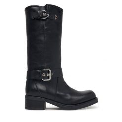 Kozaki Weekend Max Mara. Czarne kozaki damskie Weekend Max Mara, bez wzorów, bez obcasa, na płaskiej podeszwie, bez zapięcia. Za 2,134.00 zł.