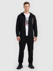 4F Spodnie dresowe męskie - czarne XL. Czarne spodnie sportowe męskie 4F, m, bez wzorów, z dresówki. Za 159.99 zł.