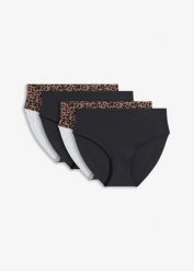 Figi maxi panty nieodznaczające się pod ubraniem, z mikrofibry (4 pary). Czarne majtki damskie bonprix, z mikrofibry. Za 67.99 zł.