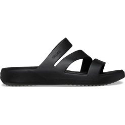 Klapki plażowe damskie Crocs Getaway Strappy. Czarne klapki damskie Crocs, bez wzorów, sportowe, bez obcasa, bez zapięcia. Za 149.00 zł.