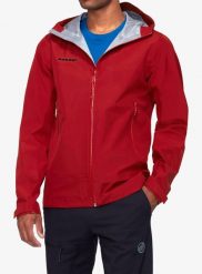Kurtka z membraną Mammut Crater Light HS Hooded Jacket. Czerwone kurtki męskie Mammut, l, bez wzorów, z gore-texu, bez kaptura. Za 1,737.99 zł.