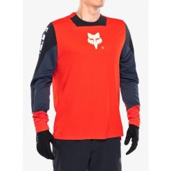 Bluza rowerowa męska Fox Defend LS Jersey Elevated. Czerwone bluzy męskie FOX, m, bez wzorów, z jersey, sportowe, bez ramiączek, bez kaptura. Za 301.39 zł.