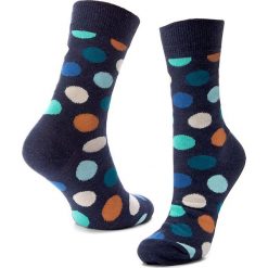Skarpety Wysokie Unisex HAPPY SOCKS - BD01-605 Granatowy Kolorowy. Niebieskie skarpetki damskie Happy Socks, bez wzorów, z bawełny. Za 39.90 zł.