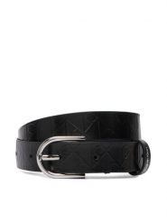 Calvin Klein Pasek Damski Round Buckle Debossed LV04F7143G Czarny. Czarne paski damskie Calvin Klein, bez wzorów, ze skóry. Za 249.99 zł.