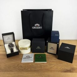 Zegarek męski Orient RA-BA0008E3YB + UL00A012J0 czarny. Czarne zegarki męskie Orient, bez wzorów. Za 1,490.00 zł.