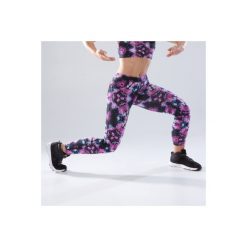 Legginsy do tańca i fitnessu damskie. Czarne legginsy damskie DOMYOS, bez wzorów, z bawełny. W wyprzedaży za 49.99 zł.