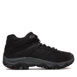 Trekkingi Merrell. Czarne botki męskie Merrell, bez wzorów, sportowe, bez obcasa, bez zapięcia. Za 539.99 zł.