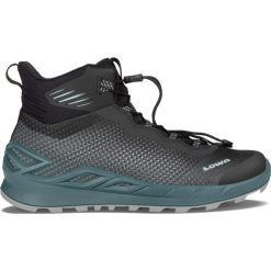 Buty trekkingowe damskie Lowa Merger Mid Gtx. Czarne obuwie trekkingowe damskie Lowa, z materiału, bez zapięcia. Za 557.00 zł.