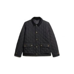 Kurtka puchowa Superdry Estate Coach. Czarne kurtki męskie Superdry, m, bez wzorów, z puchu, bez kaptura. Za 442.10 zł.