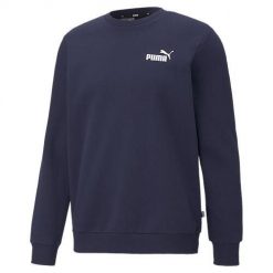 Bluza Puma ESS Small Logo Crew. Niebieskie bluzy męskie Puma, bez wzorów, eleganckie, bez ramiączek, bez kaptura. W wyprzedaży za 156.15 zł.