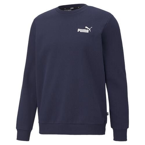 Bluza Puma ESS Small Logo Crew. Niebieskie bluzy męskie Puma, bez wzorów, eleganckie, bez ramiączek, bez kaptura. W wyprzedaży za 152.05 zł.