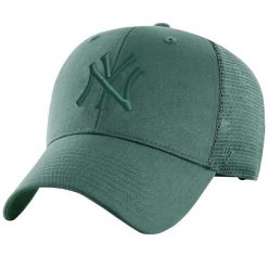 Czapka z daszkiem dla dorosłych 47 MLB New York Yankees Branson Cap. Zielone czapki damskie 47 Brand, bez wzorów, z bawełny, sportowe. Za 99.99 zł.