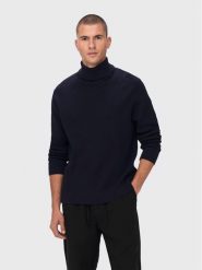 Only & Sons Golf Phil 22023202 Granatowy Regular Fit. Niebieskie swetry męskie Only & Sons, m, bez wzorów, z bawełny, bez kołnierzyka, bez ramiączek. Za 99.99 zł.