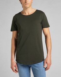 LEE SHAPED TEE MĘSKI T-SHIRT KOSZULKA LOGO SERPICO GREEN L62JEPOJ 112114652. Zielone t-shirty męskie Lee, l, bez wzorów, bez kołnierzyka, bez ramiączek. Za 69.99 zł.