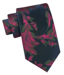 Klasyczny Krawat Męski - Chattier - Granat, Zieleń, Fuksja, Kwiaty. Czerwone krawaty i muchy Chattier, bez wzorów, z tkaniny, eleganckie. Za 49.00 zł.
