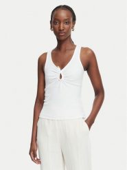 Bardot Top Mason 60462TB Biały Slim Fit. Białe topy damskie Bardot, l, bez wzorów, z bawełny, bez kołnierzyka, bez ramiączek. Za 309.99 zł.