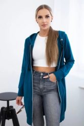 Bluza sukienkowa z kapturem morska. Zielone bluzy damskie KESI, l, bez wzorów, z bawełny, bez ramiączek, z kapturem. Za 234.40 zł.