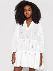 Seafolly Sukienka letnia Embroidery 54155 Biały Regular Fit. Białe sukienki damskie Seafolly, na lato, l, bez wzorów, z bawełny, bez kołnierzyka, bez ramiączek. Za 319.99 zł.