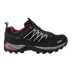Damskie Buty Turystyczne Rigel Suede Low Cut. Czarne obuwie trekkingowe damskie CMP, z materiału, bez zapięcia. Za 339.00 zł.