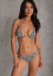 Czarne Bikini z Wiązaniem Biustonosz i Majtki Figi Sheira. Czarne bikini Renee, bez wzorów. Za 89.99 zł.