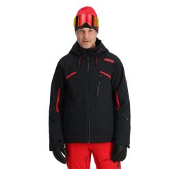 Kurtka narciarska męska Spyder Leader. Czarne kurtki sportowe męskie Spyder, na zimę, m, bez wzorów, bez kaptura, narciarskie. Za 2,599.99 zł.