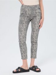 Jeansy slim z motywem wężowym - beżowy. Brązowe jeansy damskie Sinsay, bez wzorów, z jeansu. Za 79.99 zł.
