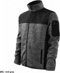 Casual 550 - ADLER - Softshell kurtka męska, 350 g/m2, 100% poliester, - knit light gray S. Szare kurtki męskie RIMECK, m, bez wzorów, z poliesteru, bez kaptura. Za 273.37 zł.